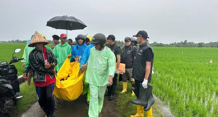 Mayat Wanita Yang Ditemukan Di Sawah Di Gowa Dievakuasi